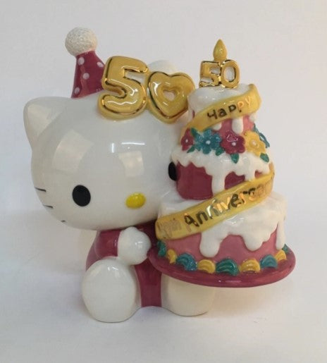 Hello Kitty 50Th Anniversary Holding Cake Figurine PREORDER